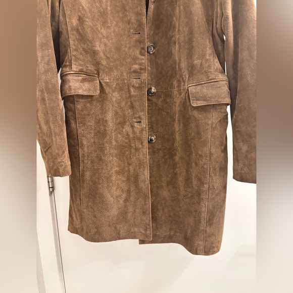 Women's Brown Suede Coat - Picture 7 of 11